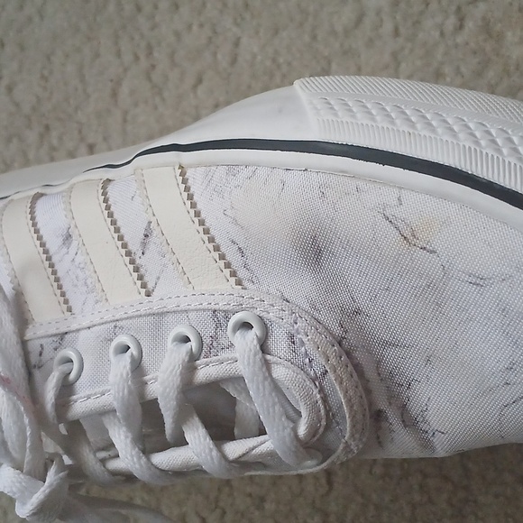 Adidas Marbled White Canvas Skateboard  Sneakers - Picture 10 of 10